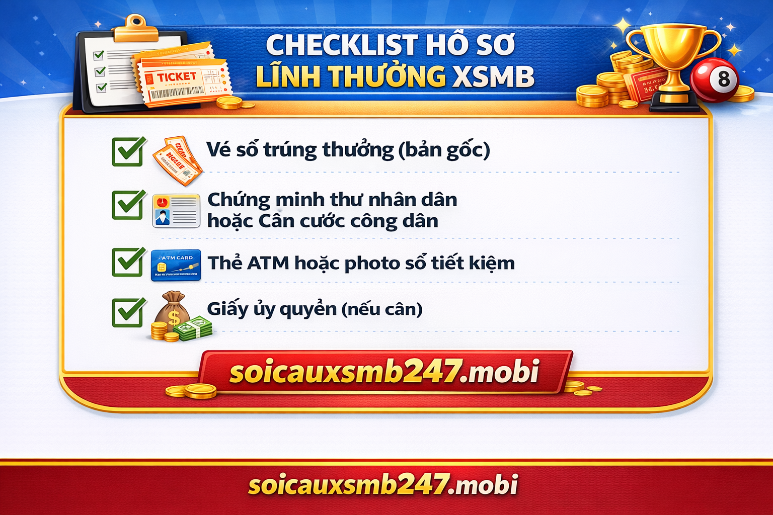 Checklist hồ sơ lĩnh thưởng xổ số miền Bắc là gì